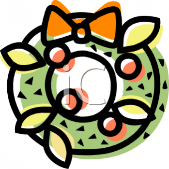 Christmas Wreath Clip Art Image