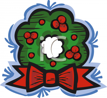 Christmas Wreath Clip Art Image