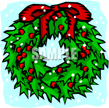 Christmas Wreath Clip Art Image