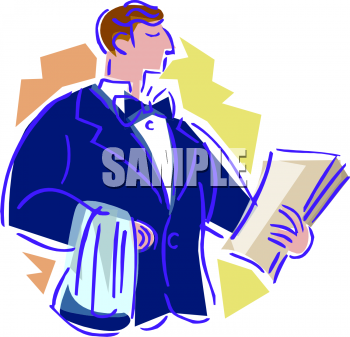 Waiter Clip Art Image